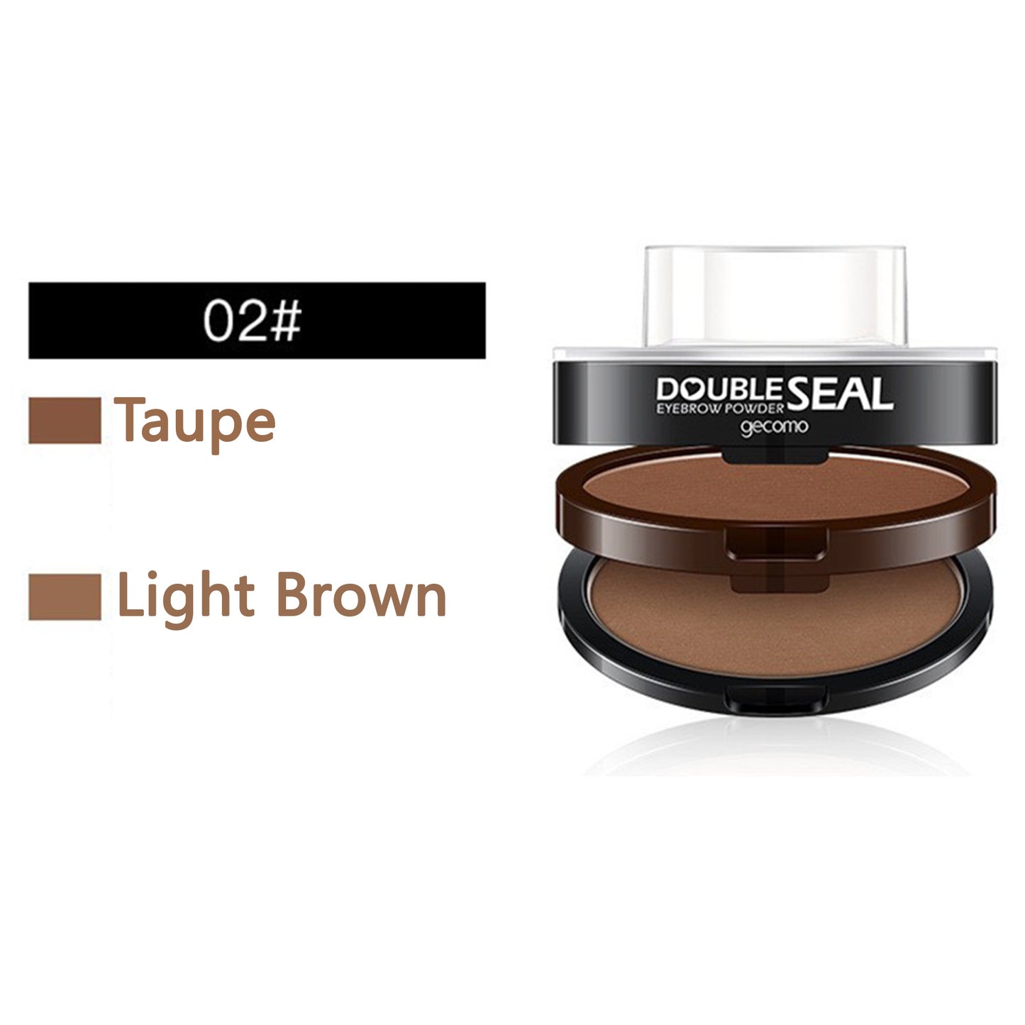 Double Seal 2 Shades Eyebrow Stamp Powder Kit with 3 Reusable Eyebrow Stencils