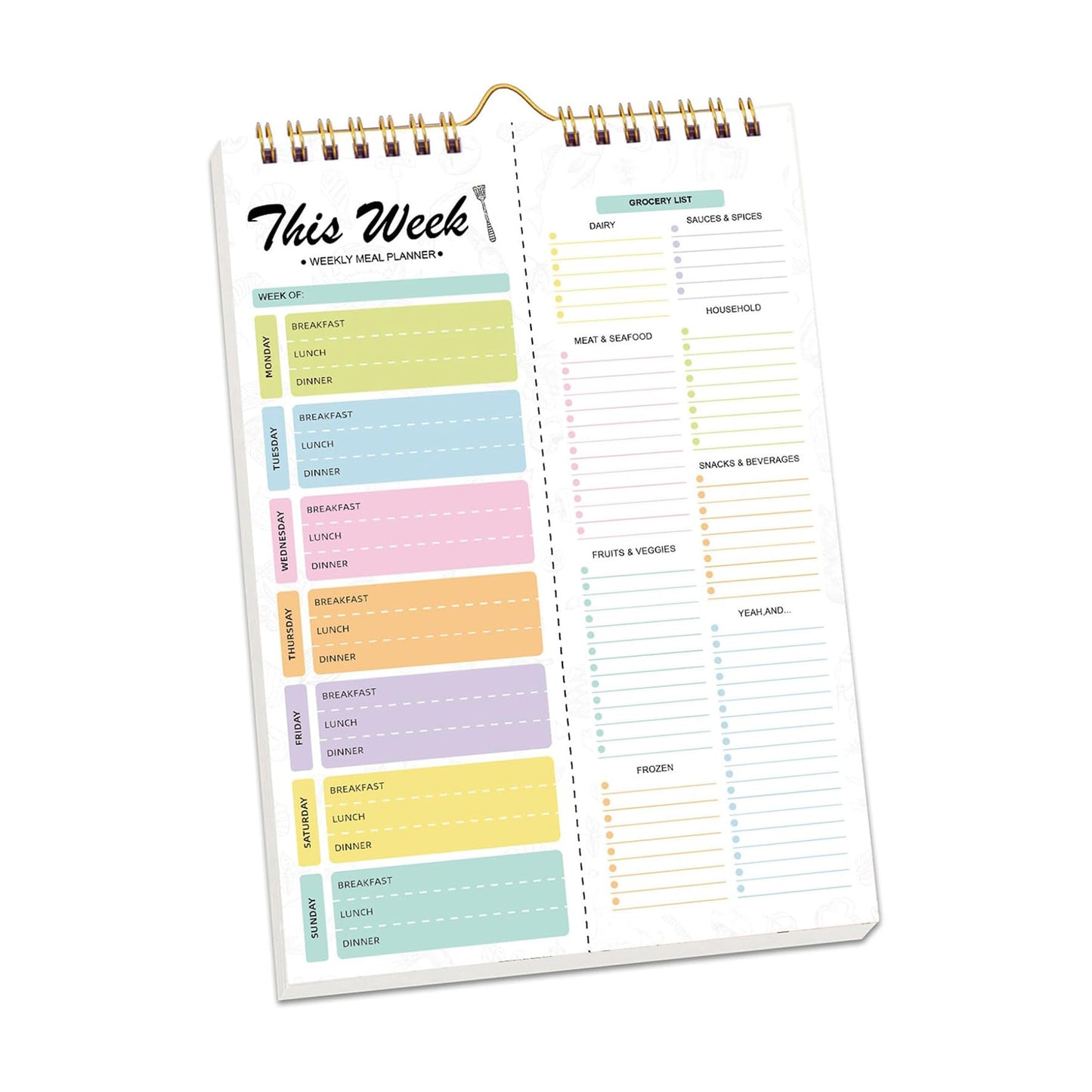 Meal Planner Weekly Tracking Schedule Notebook