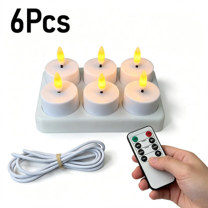 White LED Tealights with Remote Batteries