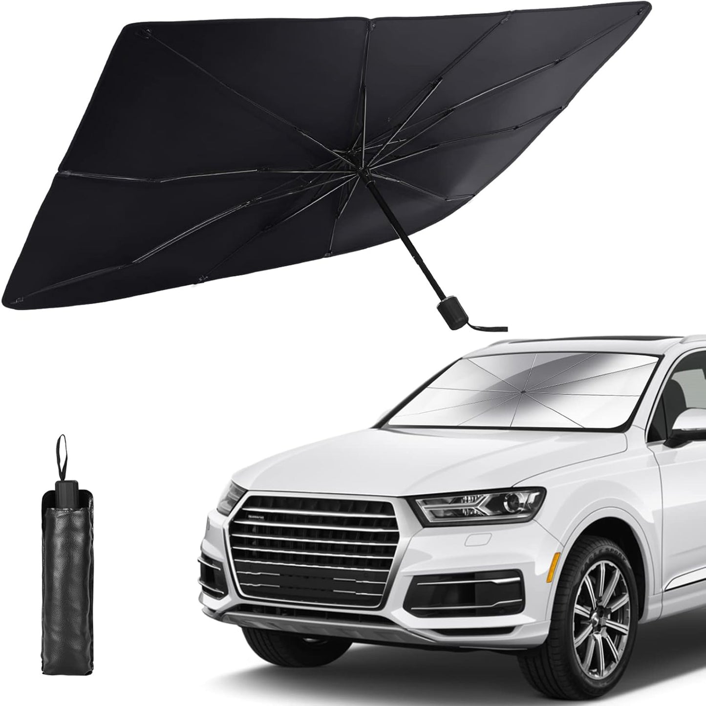 Foldable Car Windshield Sunshade Umbrella – Front Window UV Protection for Most Car Models