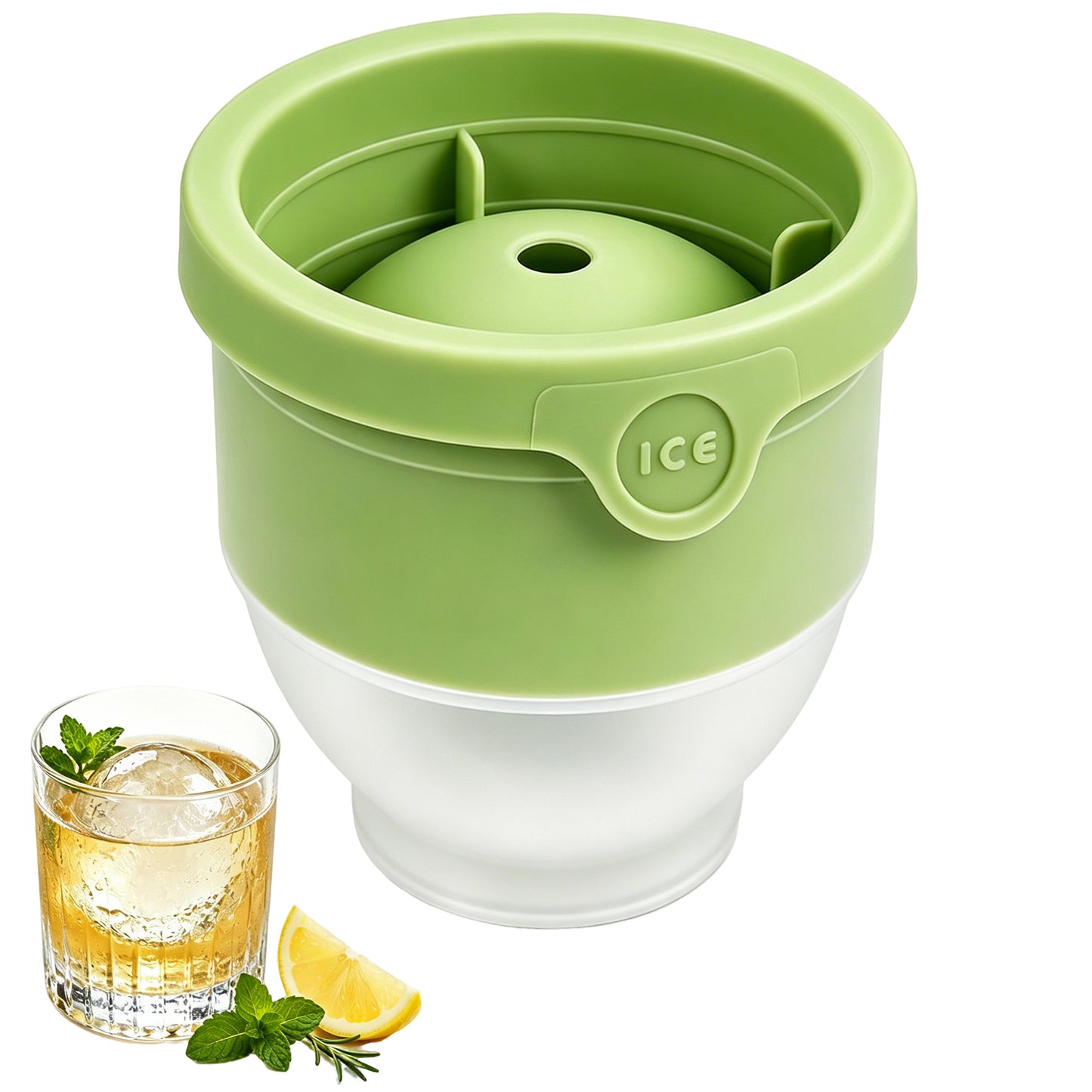 Large Round Ice Ball Mold for Whiskey,Cocktails & Drinks