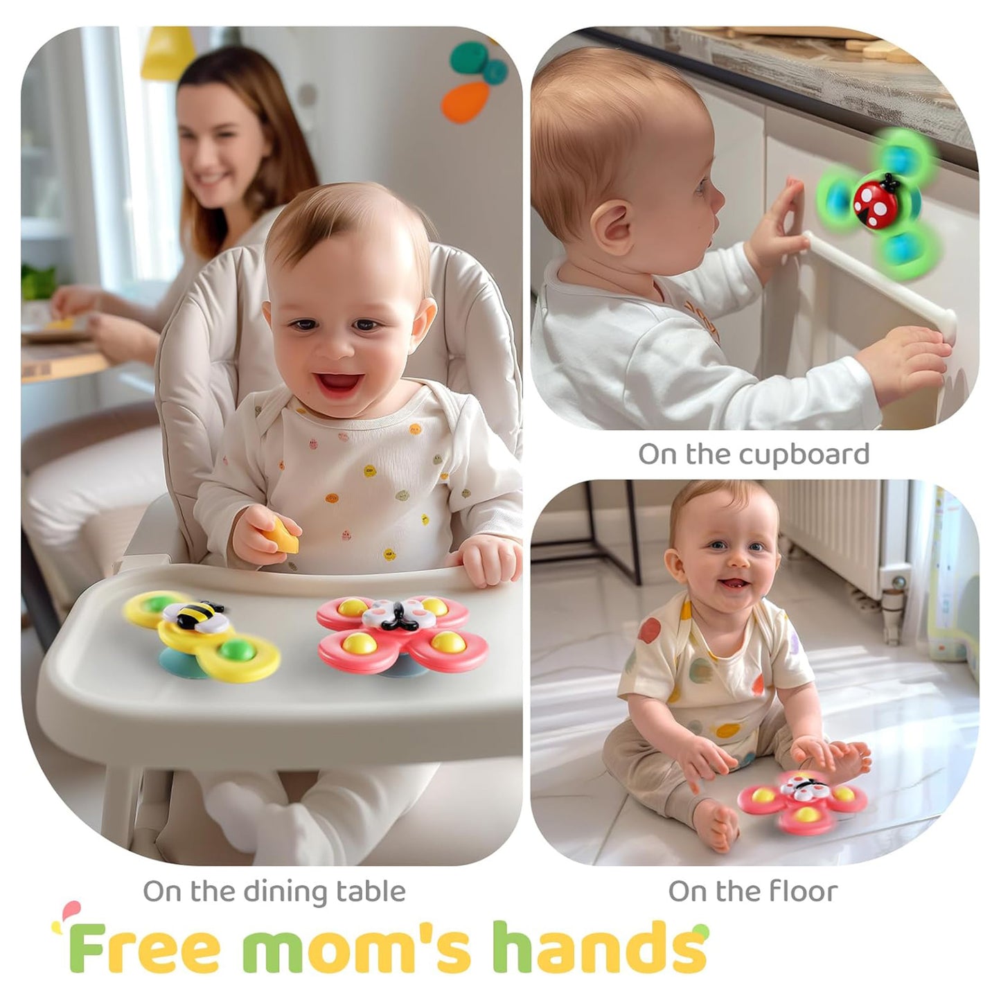 Suction Cup Spinner Airplane Travel Toys for Kids Ages 1-3