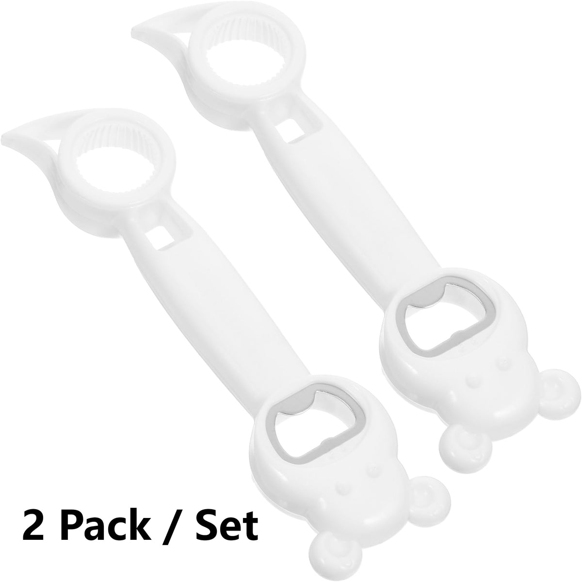 2-Pack Bear-Shaped Bottle Openers - Multi-functional Bottle Cap Openers