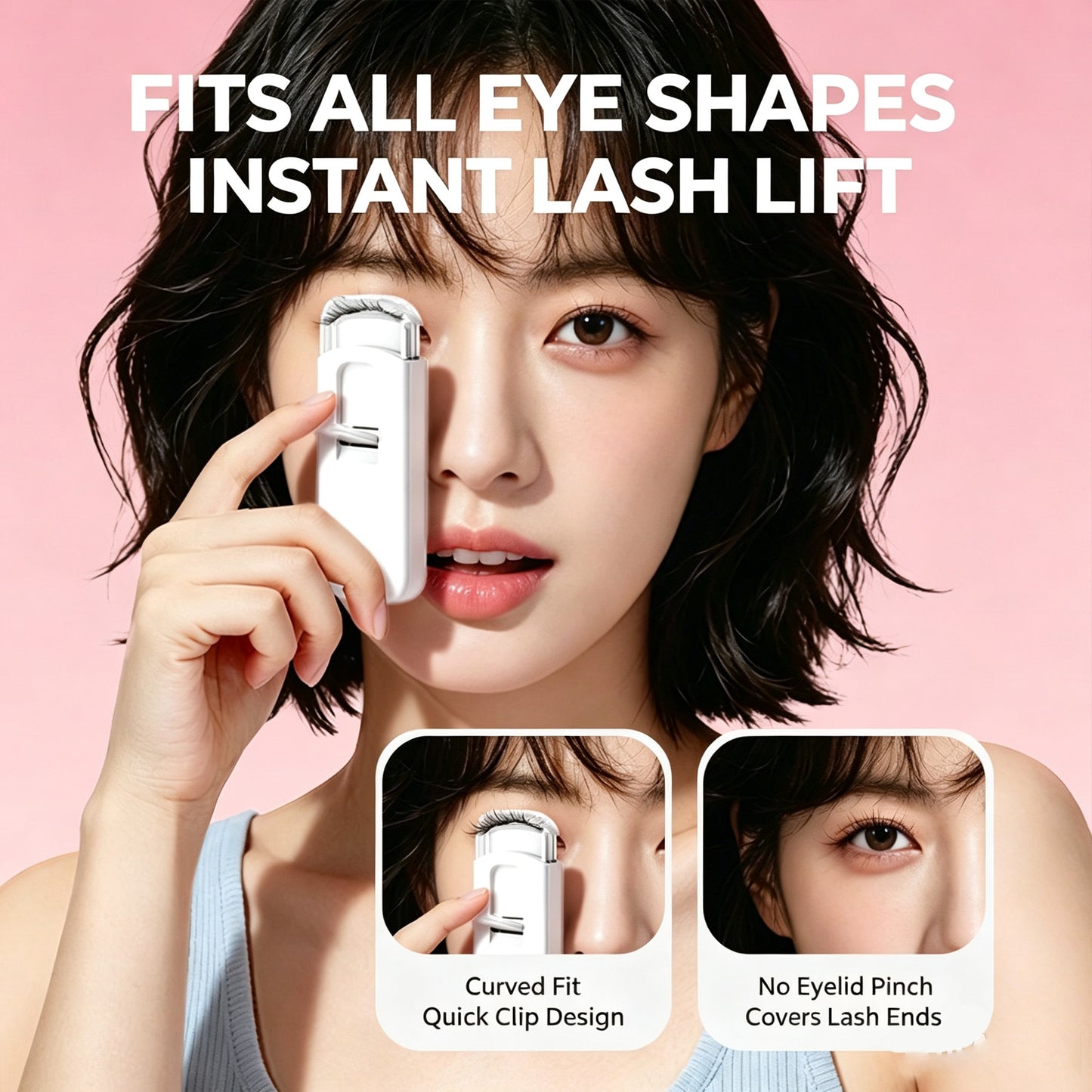Electric Eyelash Curler with Heat Sensitive Silicone Pad Quick Curl USB