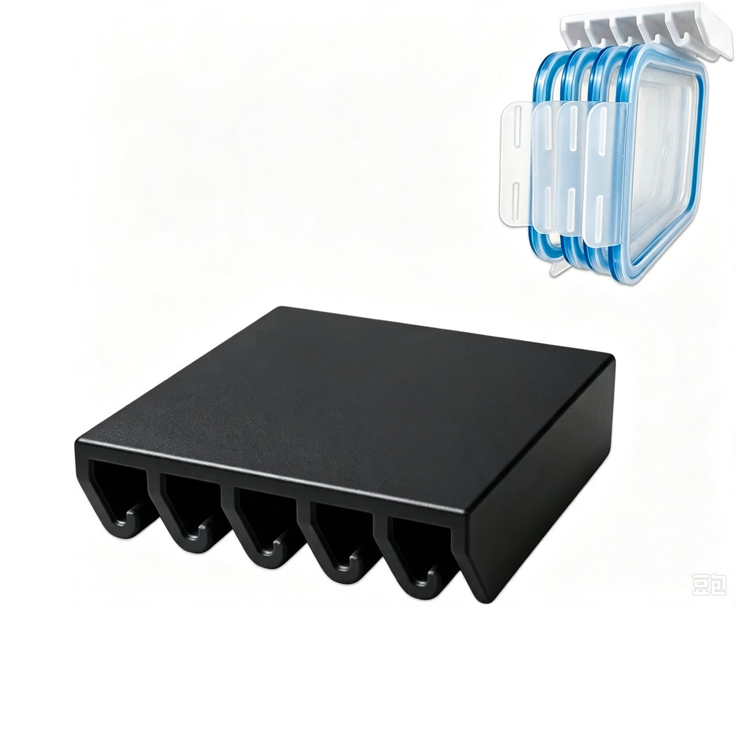 Food Container Lid Organizer with 5 Dividers