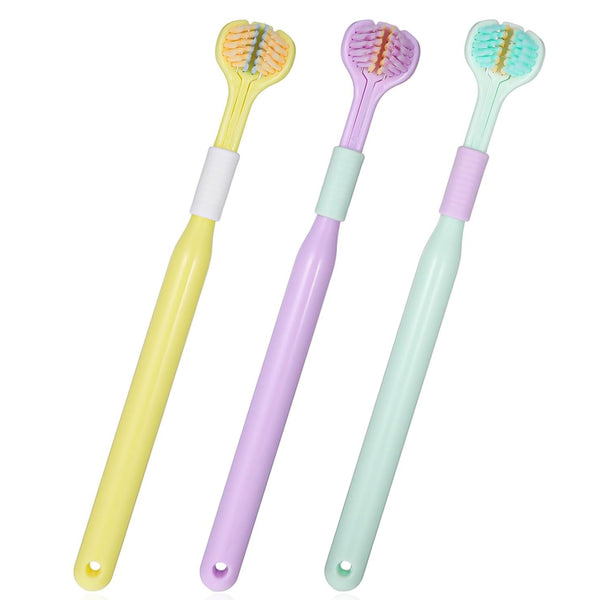3-Sided Extra Soft Triple-Sided Brush for Deep Cleaning