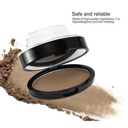 Double Seal 2 Shades Eyebrow Stamp Powder Kit with 3 Reusable Eyebrow Stencils