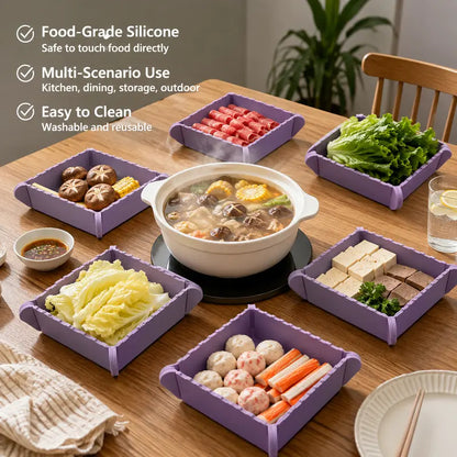 Foldable Magnetic Silicone Trivet & Pot Holder, Kitchen Heat Resistant Mat