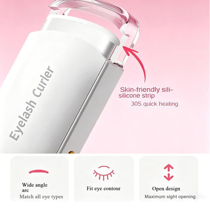 Electric Eyelash Curler with Heat Sensitive Silicone Pad Quick Curl USB