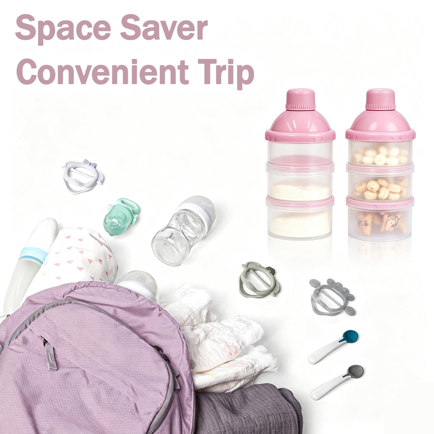 Portable 3-Layer Stackable Milk Powder Container
