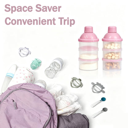 Portable 3-Layer Stackable Milk Powder Container