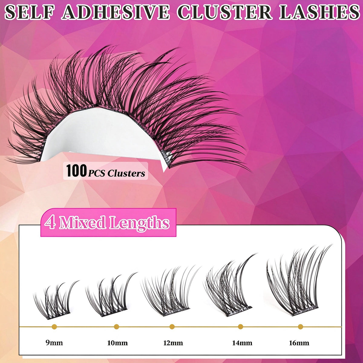 Natural Self Adhesive Reusable Clusters Lashes