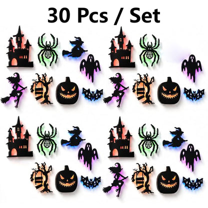 3D LED Halloween Wall Decals & Silhouette Lights 30-Pack Flickering