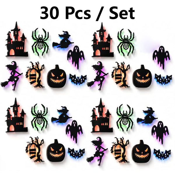 3D LED Halloween Wall Decals & Silhouette Lights 30-Pack Flickering