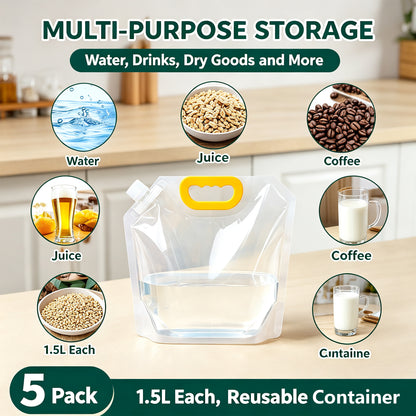 Multi-Purpose Liquid & Dry Goods Storage Pouches for Camping Picnic Emergency Home Kitchen