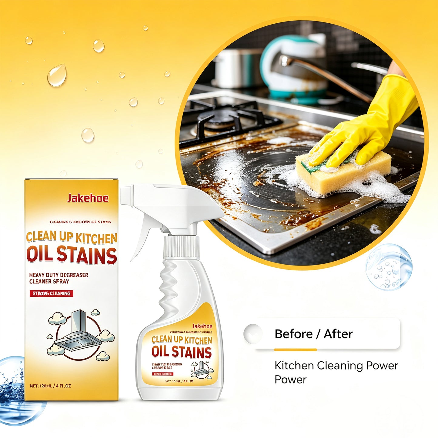 Heavy Duty Kitchen Degreaser Spray for Stovetop, Oven & Kitchen Surfaces