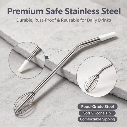 Reusable Stainless Steel Whisk Straw