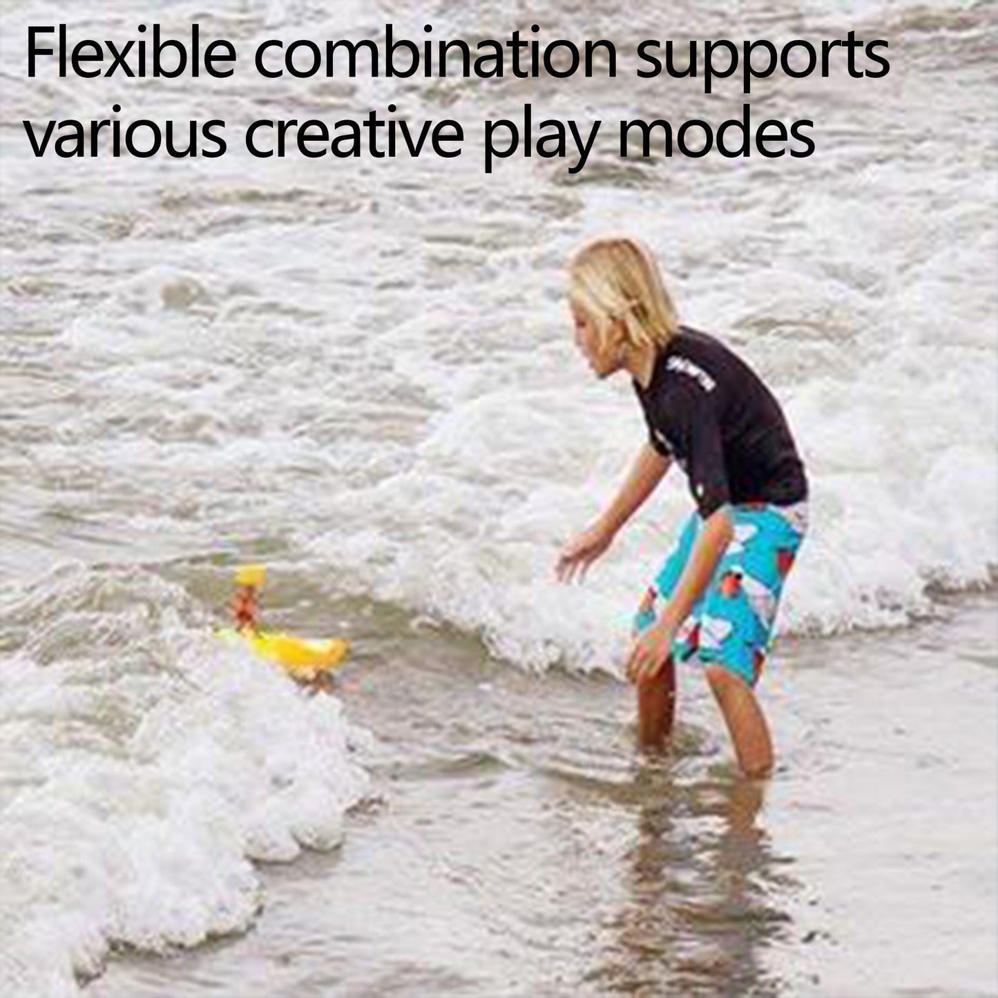 Wave Powered Mini-Surfer and Surfboard Toy