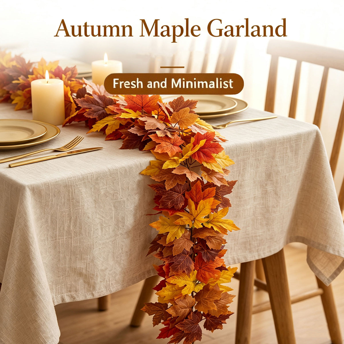 2 Pack Fall Garland Maple Leaf
