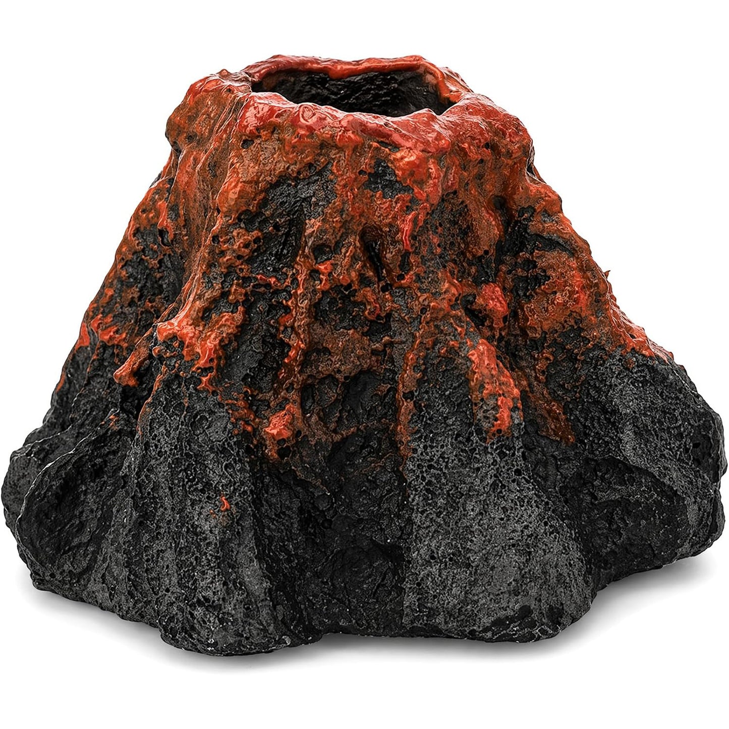 Aquarium Volcano Ornament with Air Stone Bubble Maker for Fish Tank & Small Aquariums