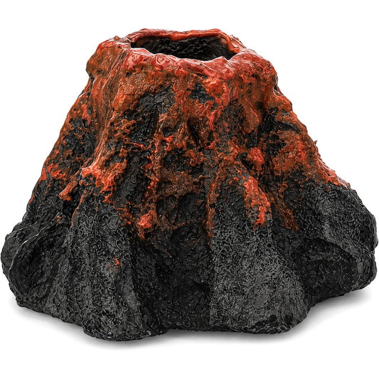 Aquarium Volcano Ornament with Air Stone Bubble Maker for Fish Tank & Small Aquariums