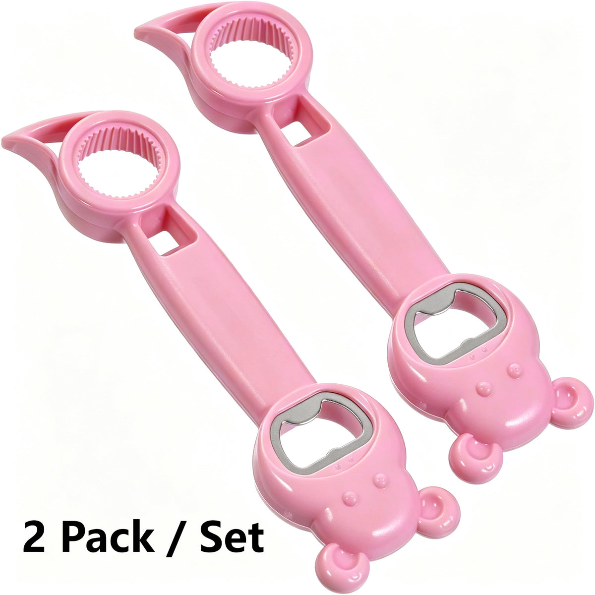 2-Pack Bear-Shaped Bottle Openers - Multi-functional Bottle Cap Openers
