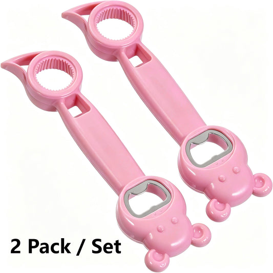 2-Pack Bear-Shaped Bottle Openers - Multi-functional Bottle Cap Openers