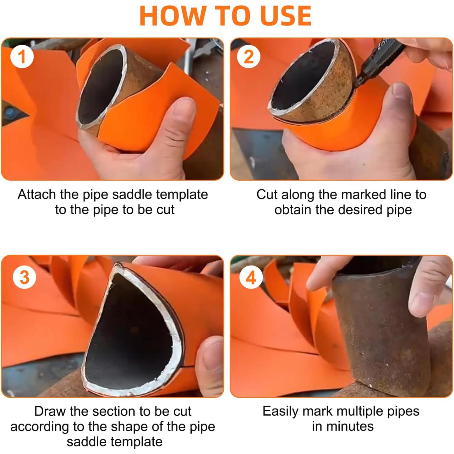 10 Pcs Pipe Saddle Template Cutting Guide Set