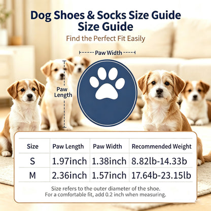 4Pcs Dog Paw Protector Booties with Adjustable Straps
