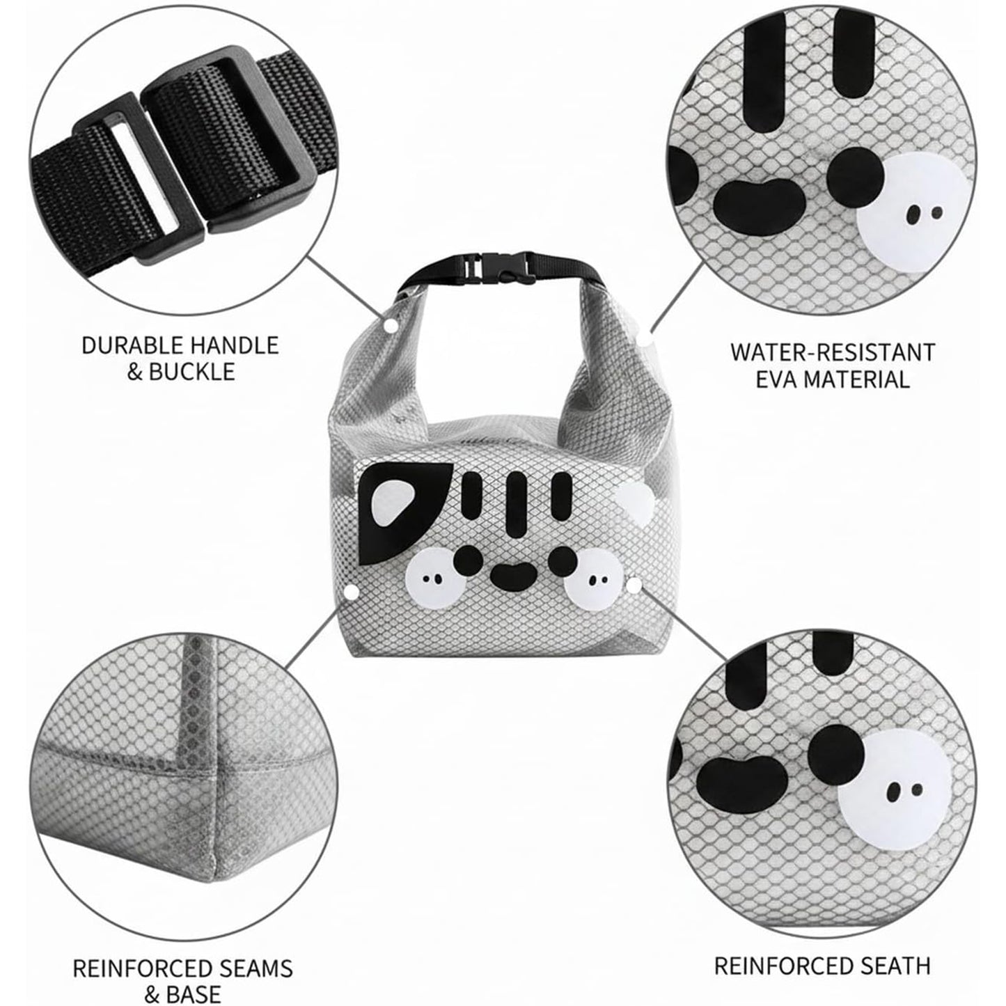 EVA Wet Dry Separation Bag with Handle for Gym Bathroom