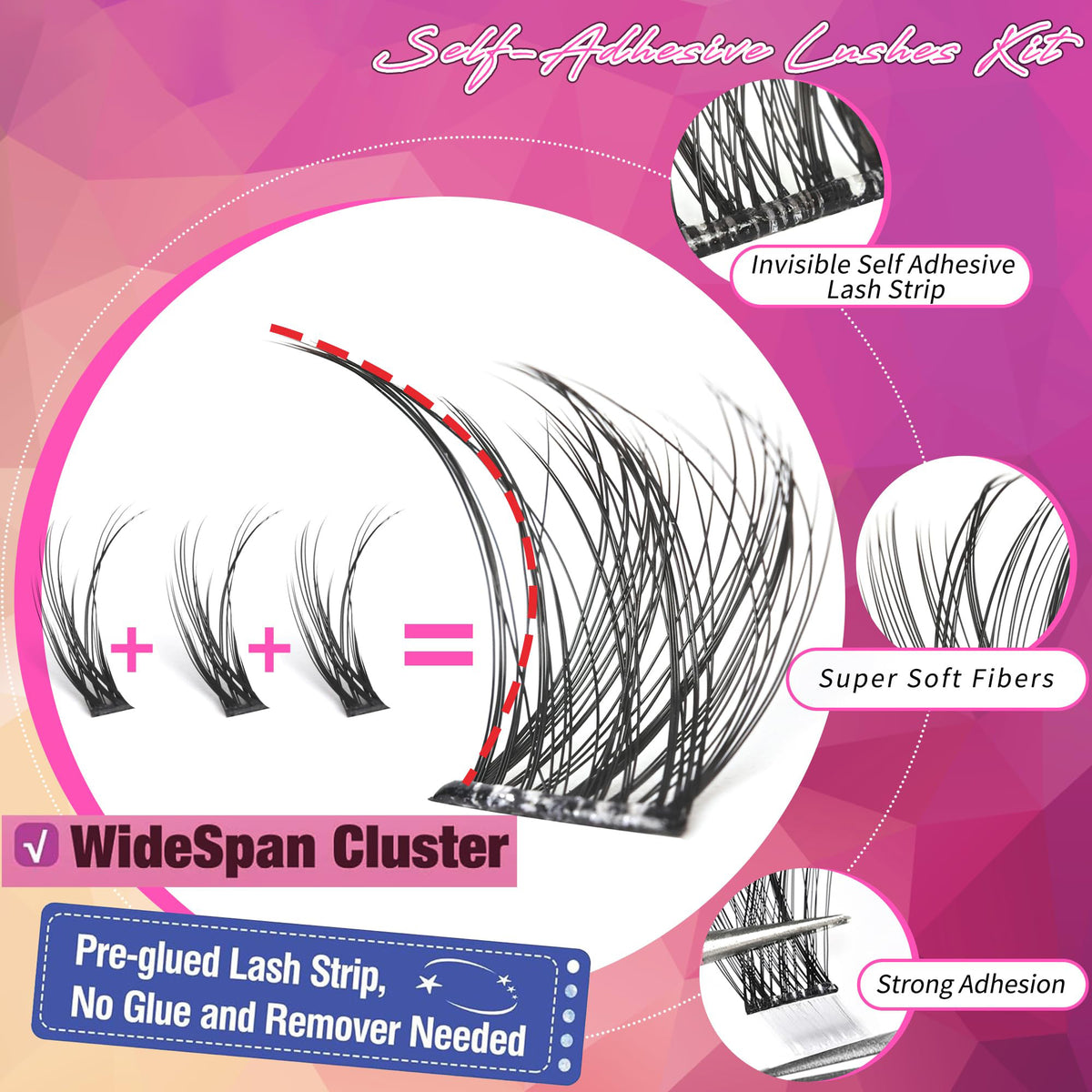 Natural Self Adhesive Reusable Clusters Lashes