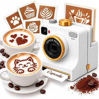 3D Printed Latte Art Camera Coffee Printer One-Click Coffee Stencils Tool