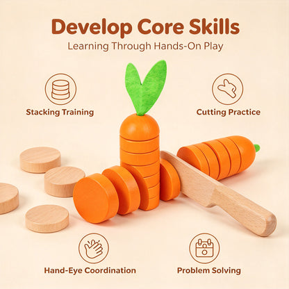 Wooden Carrot Cutting Toy