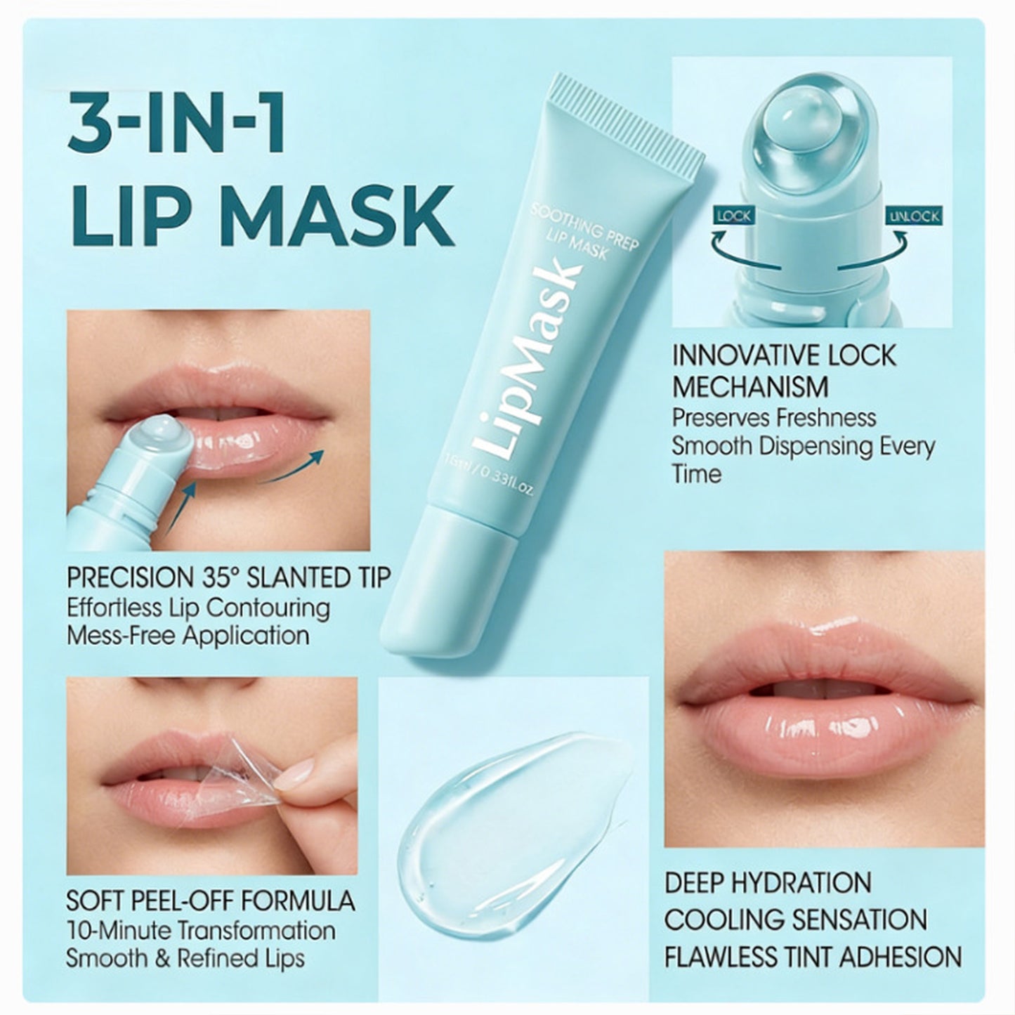 10ml Soothing Peel Off Lip Mask  for Dry Cracked Lips