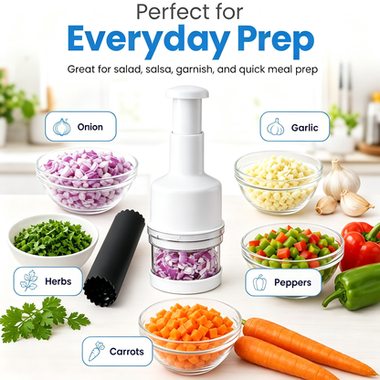 Manual Food Chopper for Herbs, Fruits & Nuts, Whit