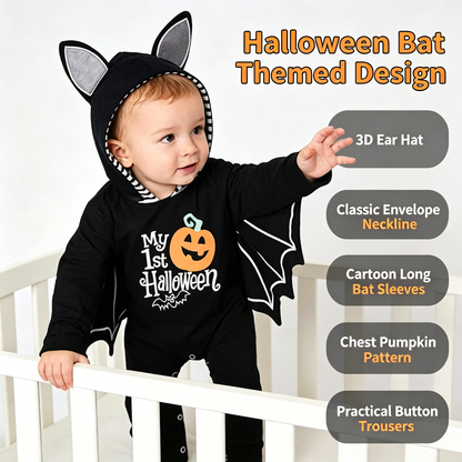 Baby Bat Costume Long Sleeve Romper With Hats
