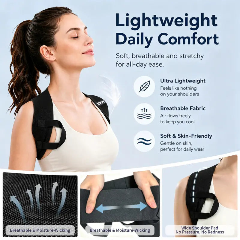 2 Pack Posture Support Strap– Elastic Back Support, Straight Back Support