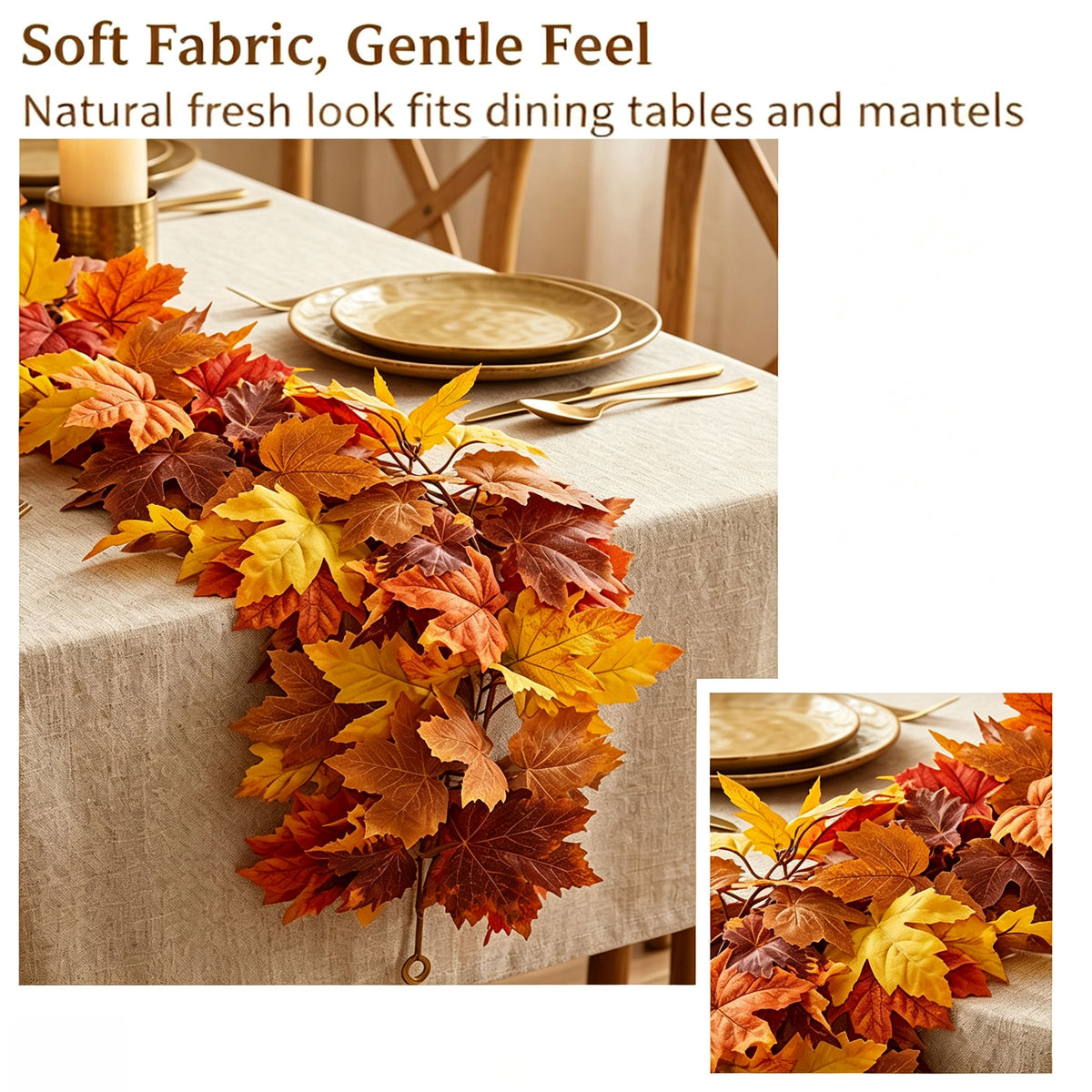 2 Pack Fall Garland Maple Leaf