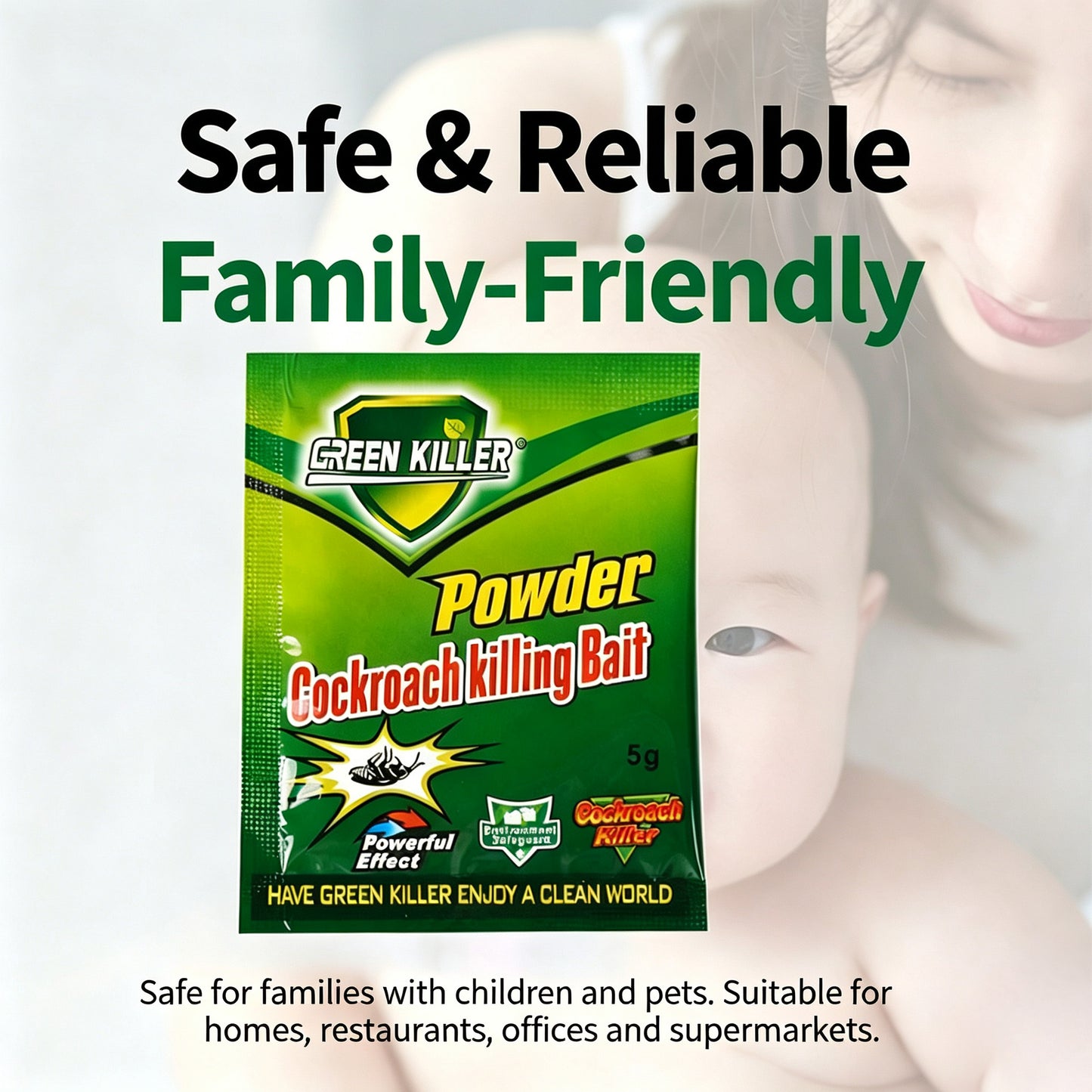 15 Pack / Set Cockroach Bait Powder - Suitable For Babies, Pets And Families