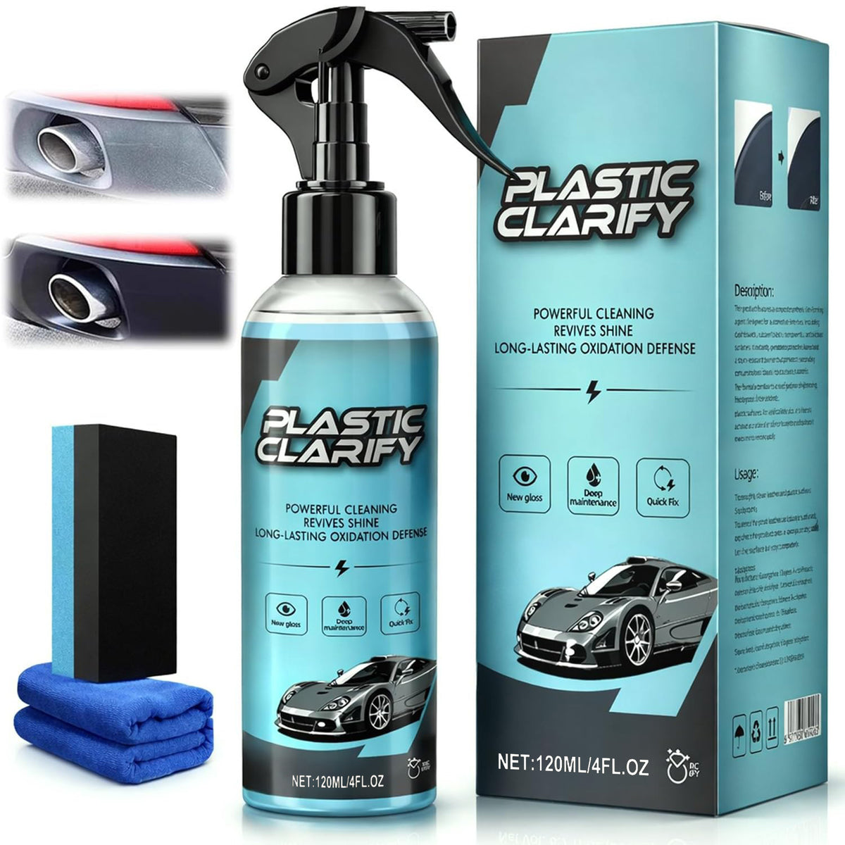 Black Trim Restorer Plastic Restorer for Trim Coat Kit