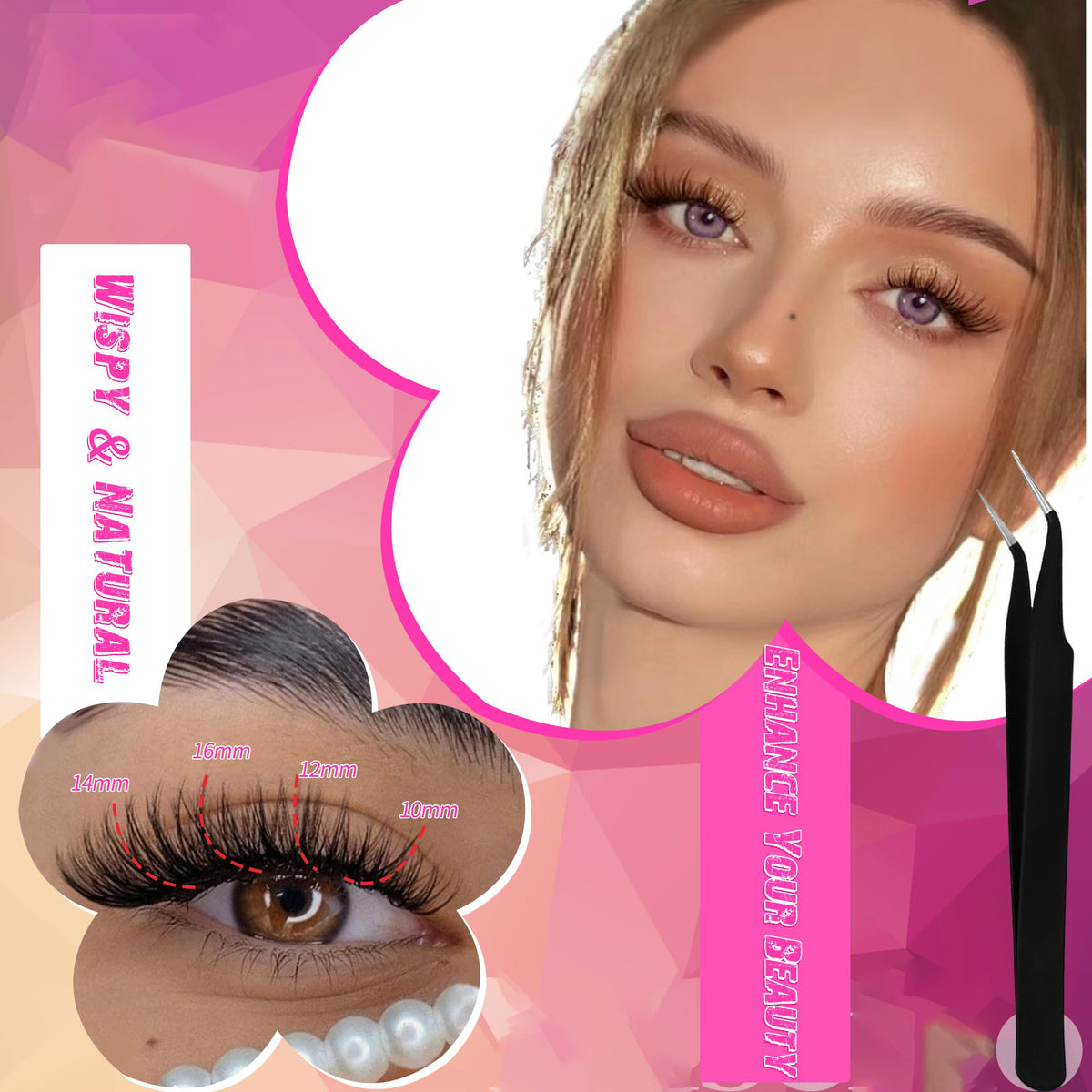 Natural Self Adhesive Reusable Clusters Lashes