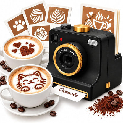 3D Printed Latte Art Camera Coffee Printer One-Click Coffee Stencils Tool