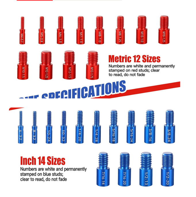 26 Pcs Thread Inspection Gauge Set | Screw Size Identification Tool