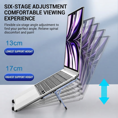 Ultra Compact Laptop Stand with 4 USB Ports for Travel, Library, Home, Office, Cafe