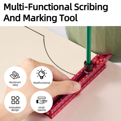 Woodworking Marking Ruler – Adjustable Aluminum Alloy Sliding T-Square