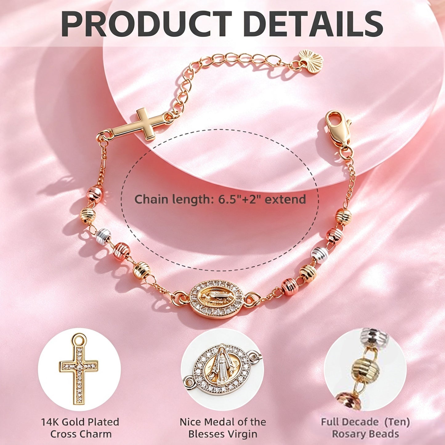 Christian Cross Rosary Bracelet – Exquisite Catholic Gift