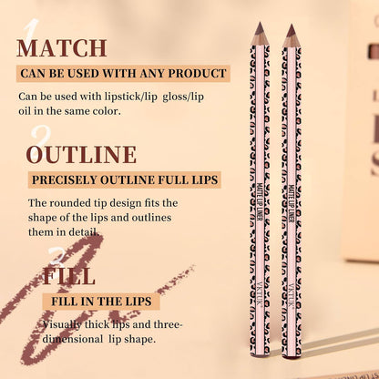 12-Color Ultra-Fine Lip Liner Set – Smooth Texture, Long-Lasting, Highly Pigmented