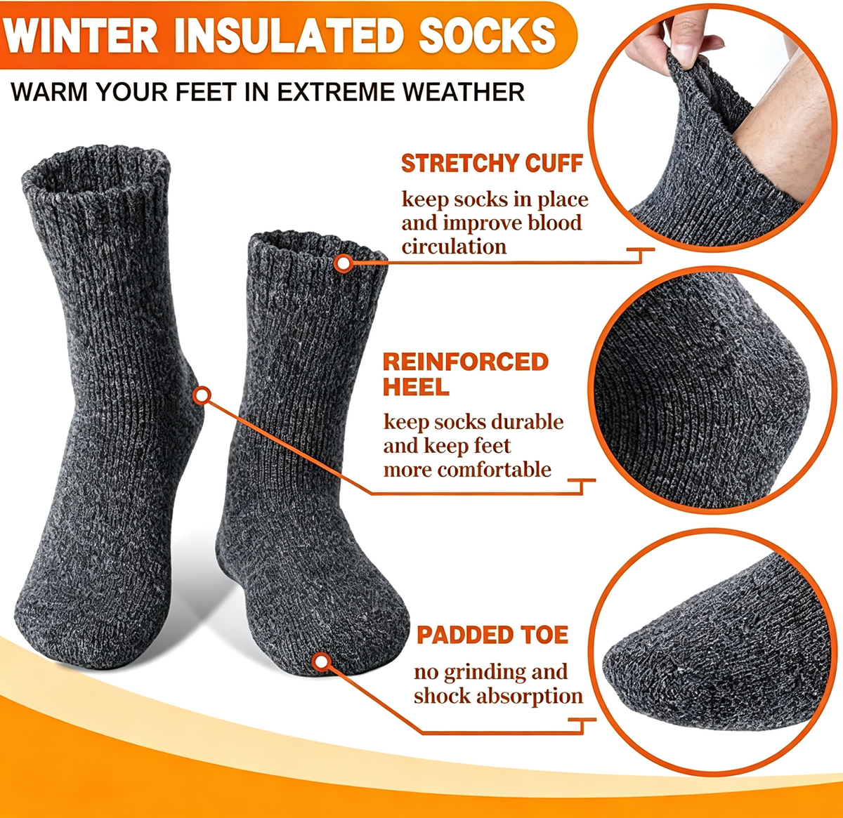 Warm Thermal Socks Ski Thick Boot Insulated Socks