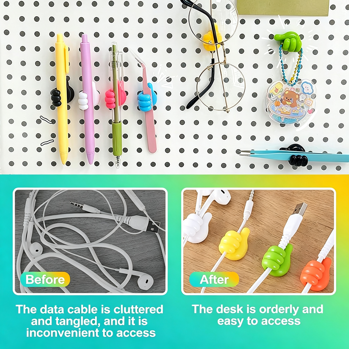 20 Pcs Silicone Thumbs Up Wall Hook