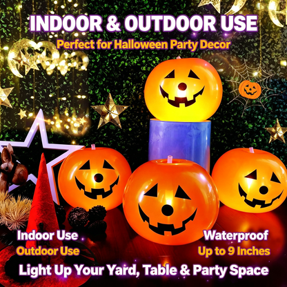 5 Pcs Pumpkin LED Light Up Balloons